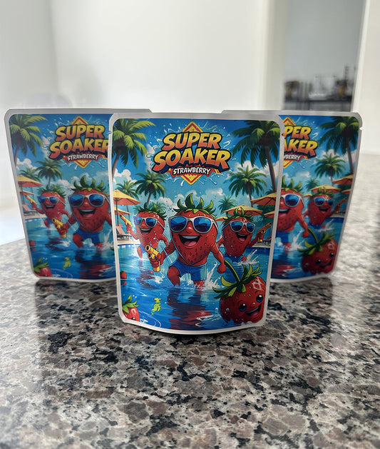 Super soaker strawberry Mylar bags  3.5 grams