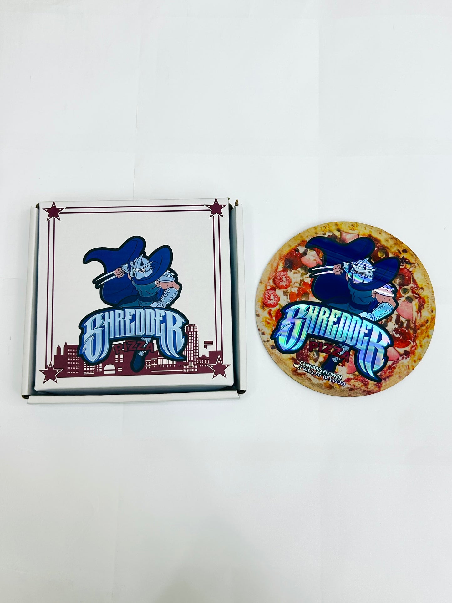Shredder Pizza Mylar Bag and Box 3.5grams