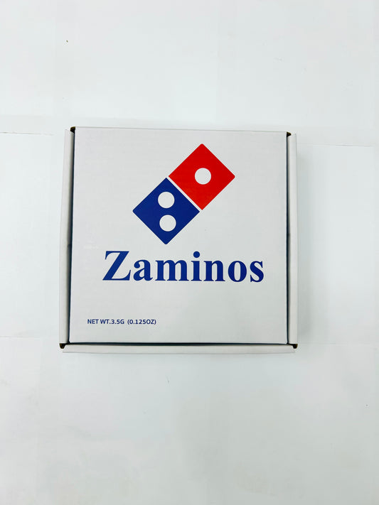 Zaminos Pizza Mylar Bag and Box 3.5grams