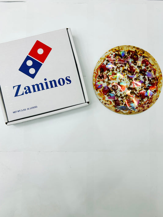 Zaminos Pizza Mylar Bag and Box 3.5grams