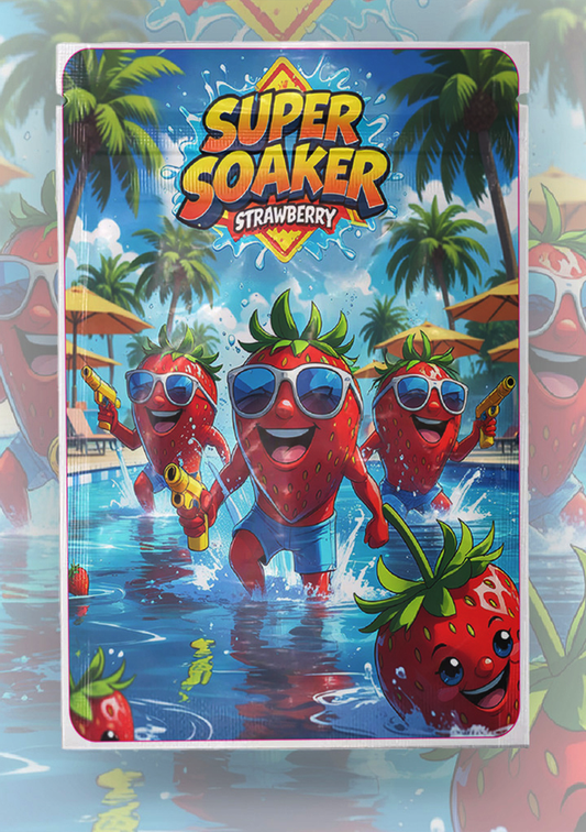 Super Soaker Strawberry Mylar bags 3.5g